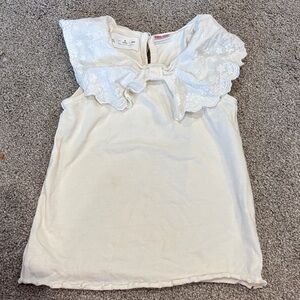 Zara White Kids Tank Top with Lace Collar